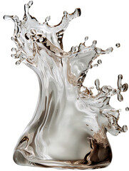 Abstract sculpture of a liquid splash, frozen in motion, exhibiting a dynamic interplay of light and shadow, creating a sense of fluidity and energy