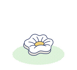 花形のクッションのシンプルなカラーイラスト
