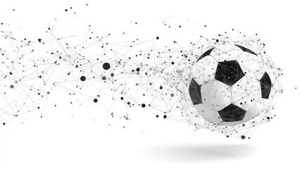 Naklejka premium Abstract Soccer Ball in Motion: A Network of Connections