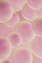 Pastel pink 3d orbs background with delicate tones and subtle patterns in fluid design for...