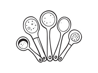 Measuring spoons line art
