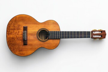 Wooden Ukulele Delight Intricate Instrument with Golden Tuners Light Brown on transparent background