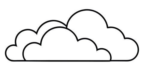Fototapeta premium Simple Cloud Outline Illustration for Weather Nature and Design Projects