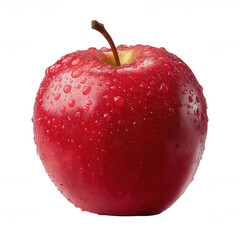 Fresh Red Apple with Water Droplets