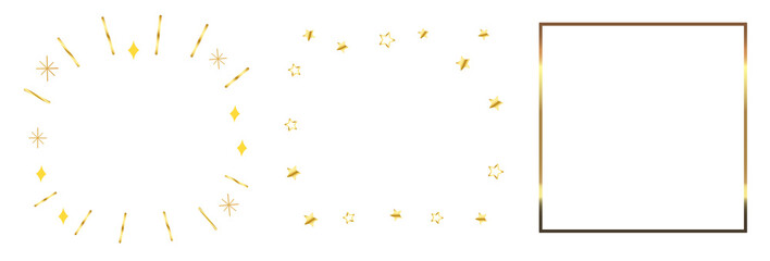 Set of Gold Border Frame with decorative elements.