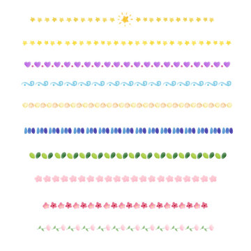 Text Devider Set, line Watercolor Separators, Elegant Doodlle Borders, Decorative Elements.