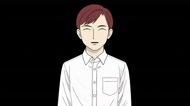 Cartoon Character Male Plain Guy Talking Animation for Explainer Video
