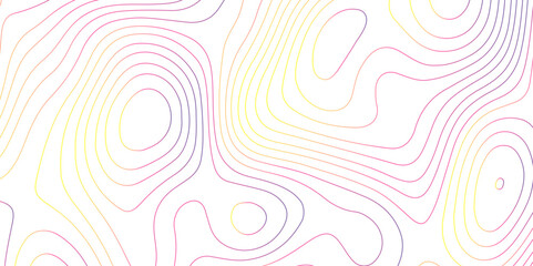 Topographic map background with geographic grid for hiking and mountain sport. modern design with white background and colorful wave line. topographic contour lines vector map seamless pattern vector.