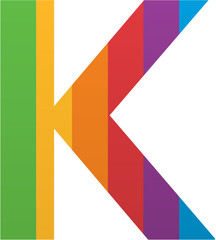 Pride Month Alphabet Letter K Rainbow LGBTQ Icon