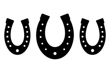 Vintage Black Horseshoe – Lucky Western Rustic Metal Monochrome Design
