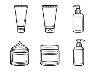 Shaving cream vector line art illustration