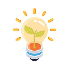 Obraz premium A 2d icon showing eco electricity light bulb