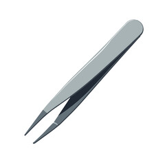 A Simple Illustration of Stainless Steel Tweezers for Precision Work and Beauty Applications