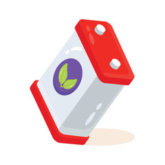 A premium 2d icon representing eco battery power