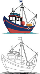 Fishing boat Vector art vy illautrator eps