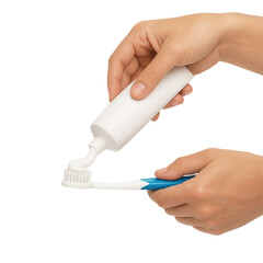 Applying Toothpaste on Toothbrush