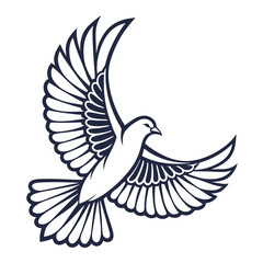 Flying bird icon vector art on white background, bird icon, bird logo, flying bird, vector bird. Adobe Illustrator Artwork