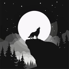 silhouette wolf