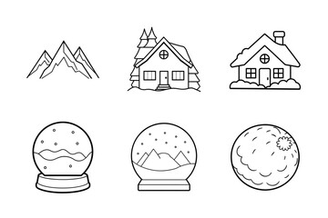 Christmas elements icon Set 6 boundle