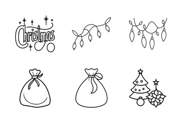 Christmas elements icon Set 6 boundle