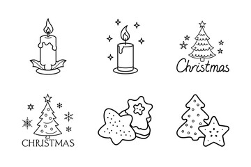 Christmas elements icon Set 6 boundle