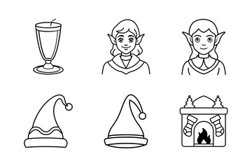 Christmas elements icon Set 6 boundle