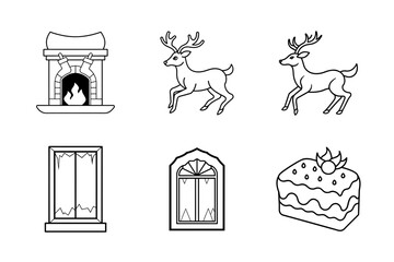 Christmas elements icon Set 6 boundle