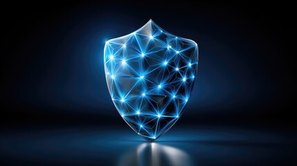 Abstract blue light shield graphic