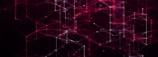 Abstract color background with connected dots and lines. Background for business presentations. 3D rendering