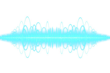 Abstract Blue Sound Wave isolated on Transparent Background
