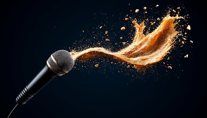 Abstract Audio Waveform Splashing from Microphone