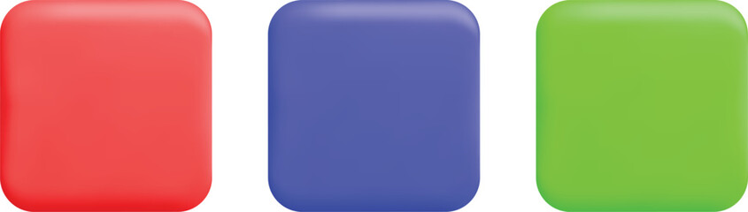 3D Rounded Squares in Red, Blue, and Green
Soft Edged 3D Square
Modern Rounded Rectangle Icon
Geometric 3D Shape
Simple 3D Button Background