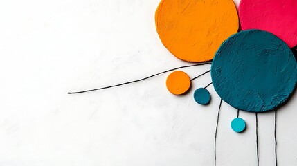 Abstract Colorful Circles and Dots on White Background