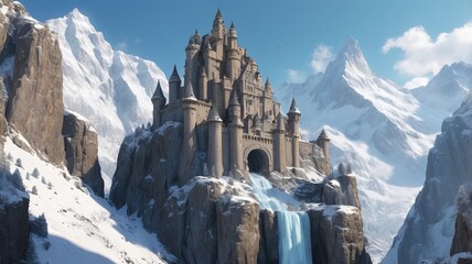 a castle in snow 
