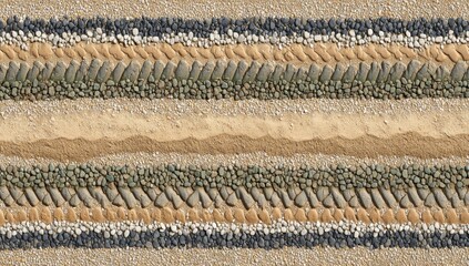 Beach path of stones and sand