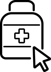 Obraz premium Online pharmacy medication order icon