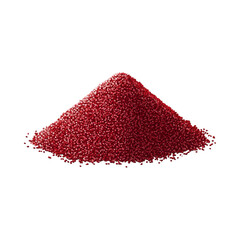 Red astaxanthin powder pile closeup showing vibrant color Isolated on Transparent Background PNG