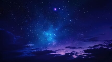 Stunning Night Sky with Stars and Clouds, A Beautiful View for Stargazers and Dreamers