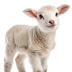 Fototapeta premium young lamb looking at camera