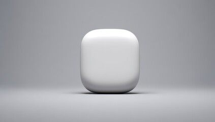 Blank, rounded square object on a neutral background