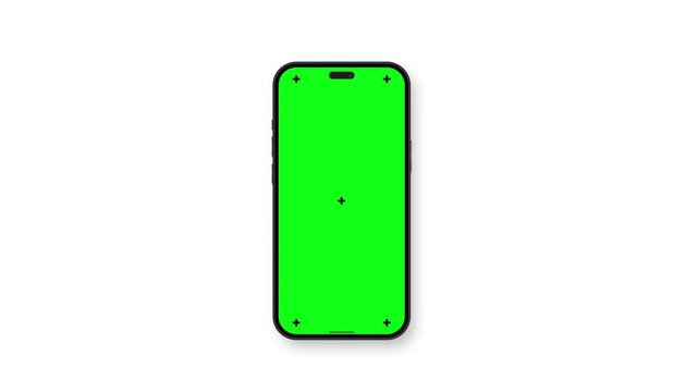 Smart Device Screen: A sleek, modern smart device showcases a vibrant green screen, perfect for inserting content and visual elements. The device, a testament to innovation, awaits your creativity.