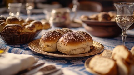 Traditional Jewish meal, kosher preparation, and dietary customs
