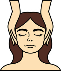 illustration of a woman massaging face