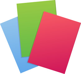 Multicolored cardboard for school. Office paper green, blue and pink.