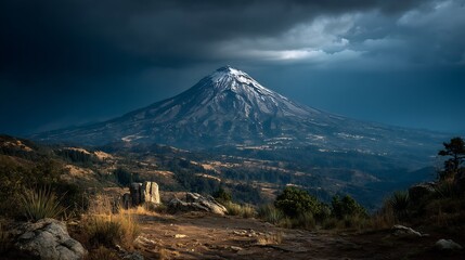 Dramatic Volcano Landscape with Mexico, and Nature Photography.