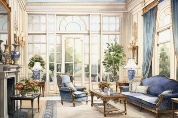 Fototapeta premium Room architecture furniture room building.