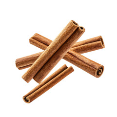 Aromatic Cinnamon Sticks Falling Isolated on Transparent Background PNG