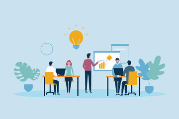 Creative Collaboration Team Meeting Ideas Project Presentation for Business Success and Strategy in Modern