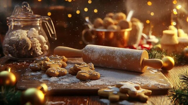 Festive Christmas baking scene