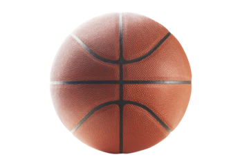 Classic orange basketball ball on transparent background